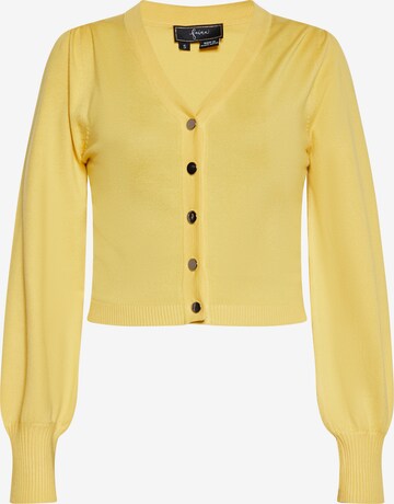 faina Knit Cardigan in Yellow: front