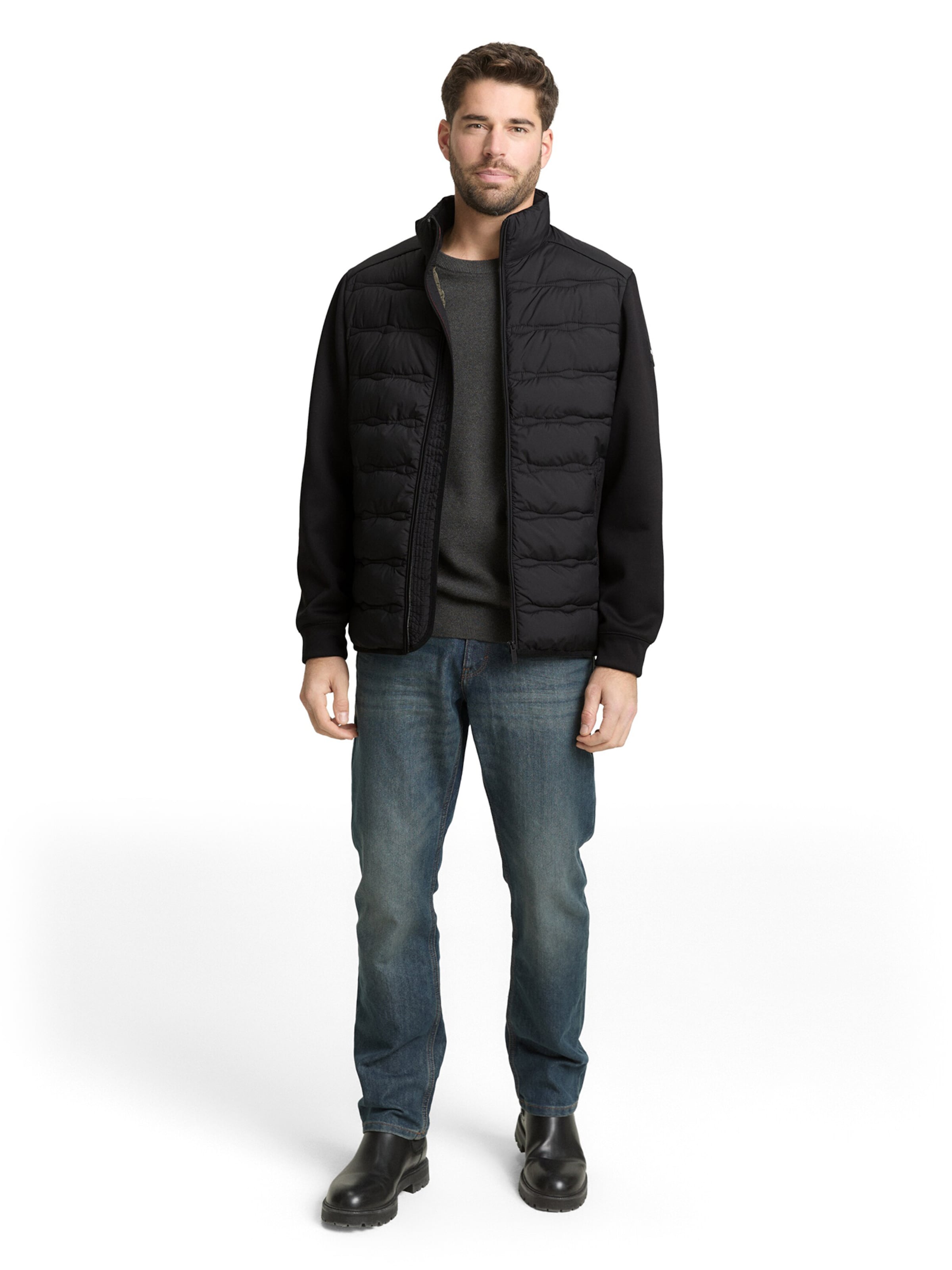 TOM TAILOR Between-Season Jacket in Black