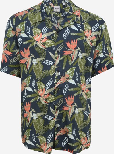 Only & Sons Big & Tall Chemise 'KLOPP' en bleu marine / olive / vert pastel / saumon / blanc, Vue avec produit