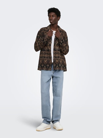 Only & Sons - Ajuste regular Chaqueta de entretiempo 'ONSDeal' en marrón