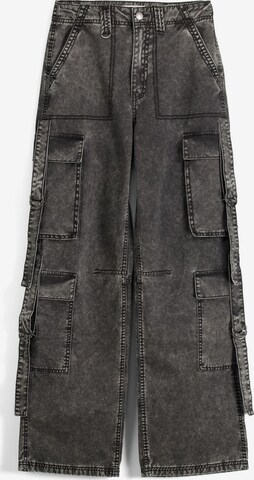 Loosefit Pantalon cargo Bershka en gris : devant