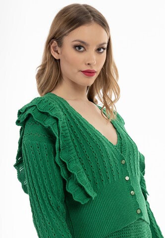 faina Плетена жилетка в зелено