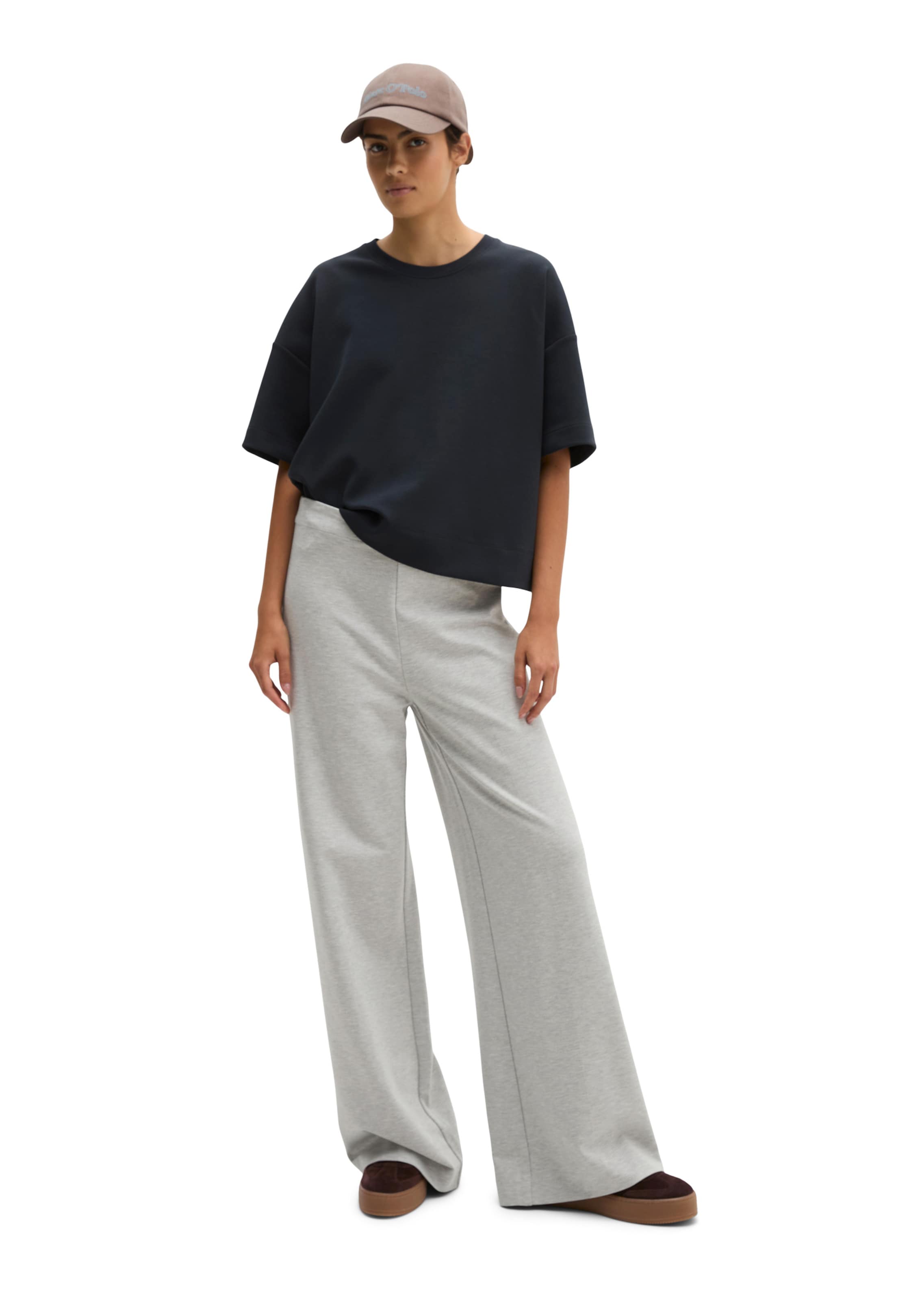 Wide Leg Pantalon Marc O'Polo en gris : devant