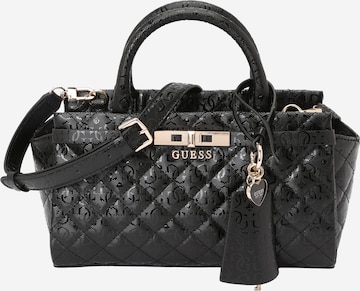 GUESS Käsilaukku 'IDRA SMALL SATCHEL' värissä musta: etupuoli