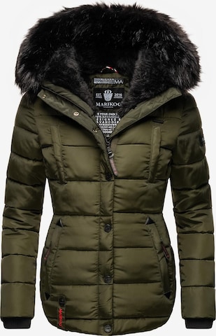 MARIKOO Winter jacket 'Lotusblüte' in Green: front