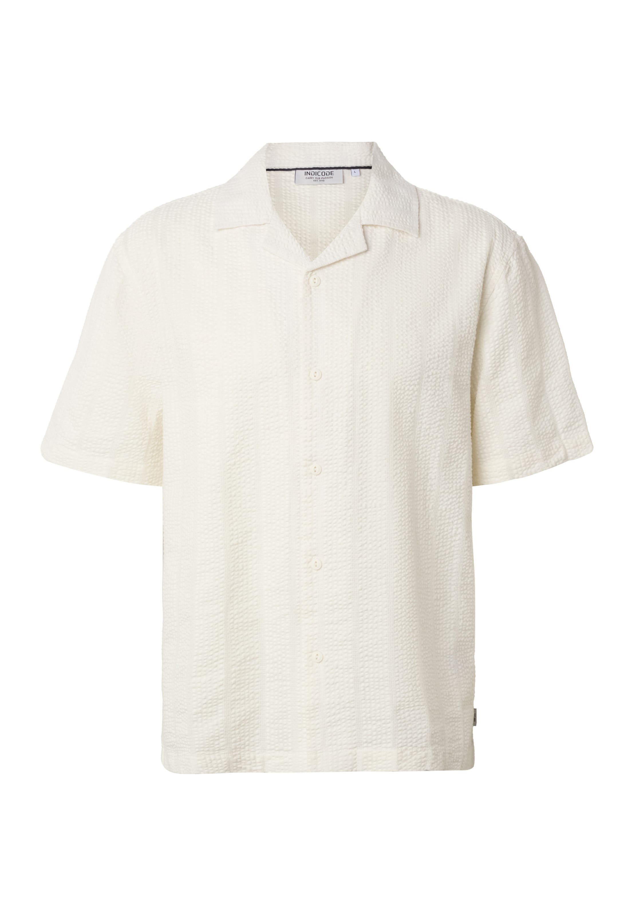 INDICODE JEANS - Camisa 'Waves' en beige: frente