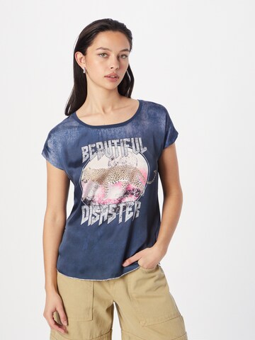 Key Largo Shirt 'DISASTER' in Blue: front