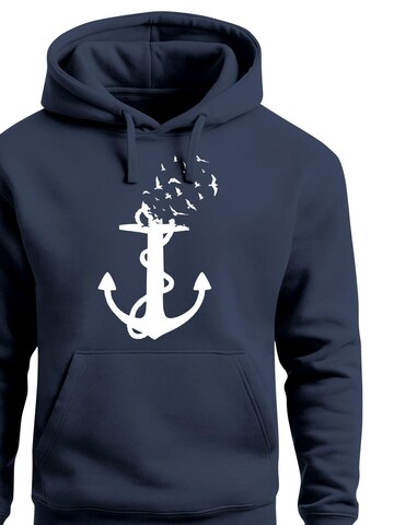 Neverless Sweatshirt 'Anker Vögel' in Blue