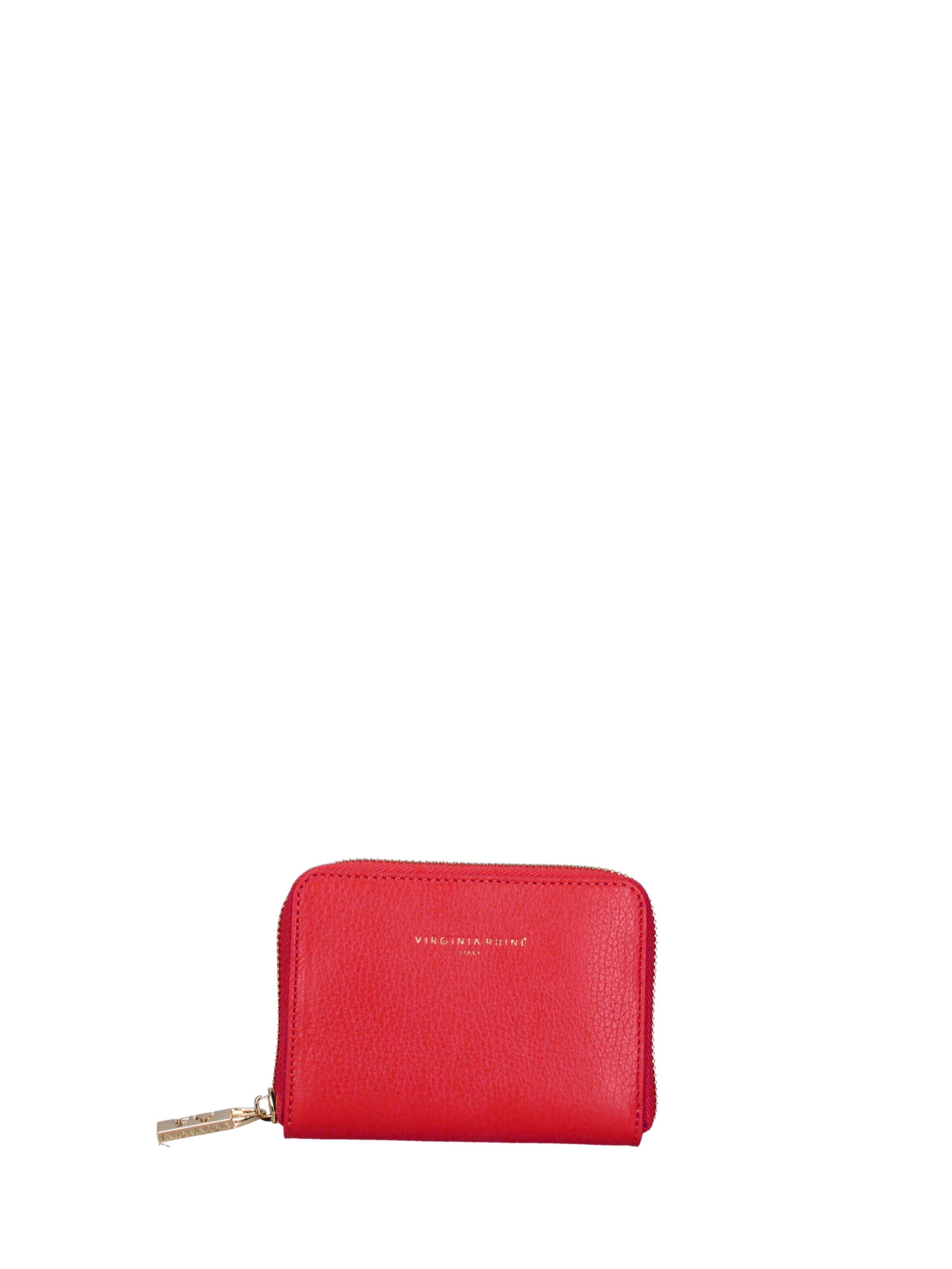 Portamonete 'Portafoglio donna pelle dollaro Made in Italy - Chiusura zip' di Virginia Rhinè in rosso: frontale
