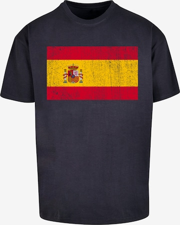 F4NT4STIC Shirt 'Spain Spanien Flagge distressed' in Blue: front