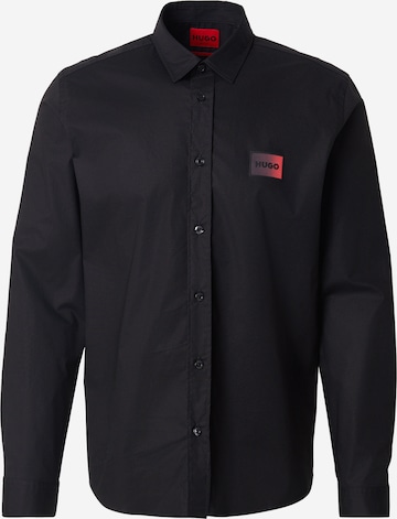 HUGO Regularny krój Koszula 'Emero' w kolorze czarny: przód