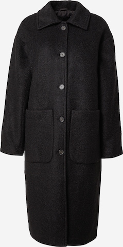 Monki Between-Seasons Coat in Black: front