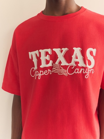 Pull&Bear Póló 'TEXAS' - piros
