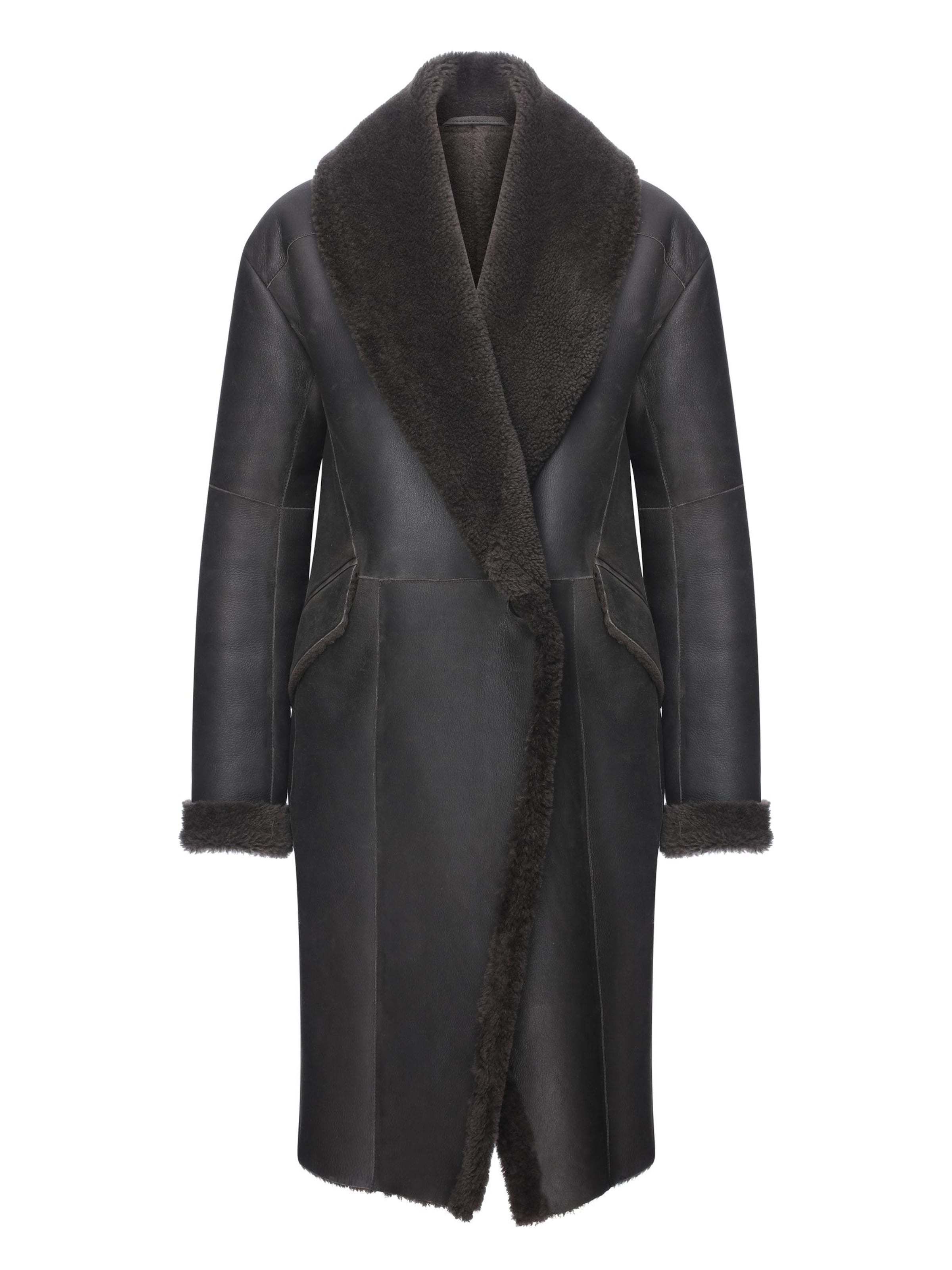 V S P Vinterfrakke 'Murielle' i mørkebrun, Produktvisning