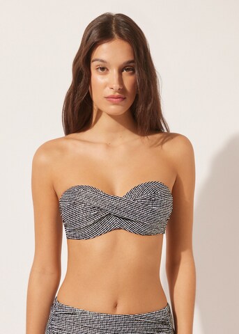 CALZEDONIA Bandeau Bikinitop in Grau: Vorderseite