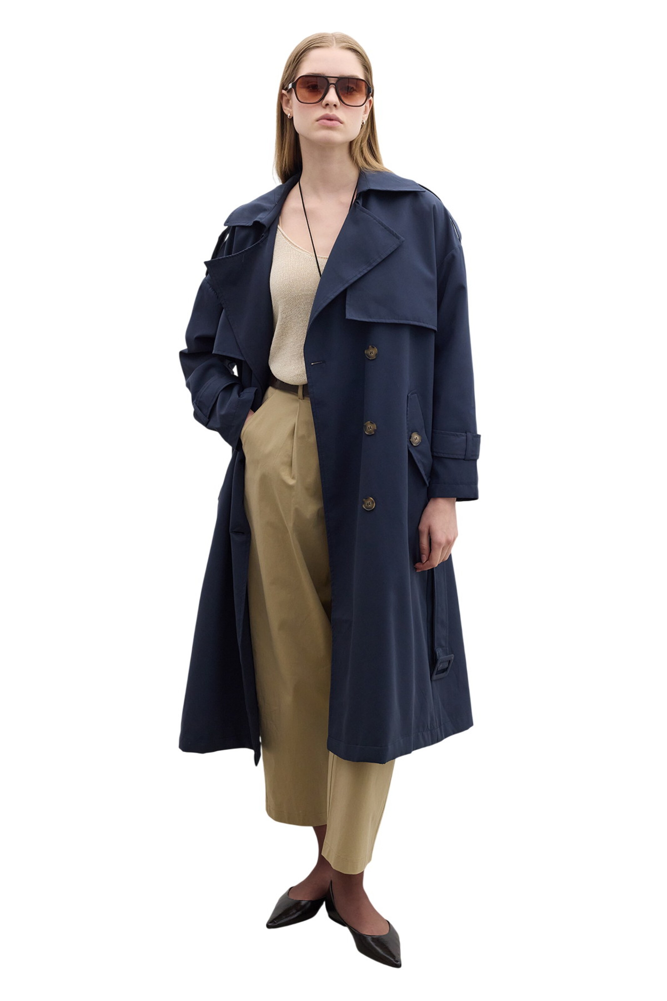 MANUKA Between-Seasons Coat in Blue
