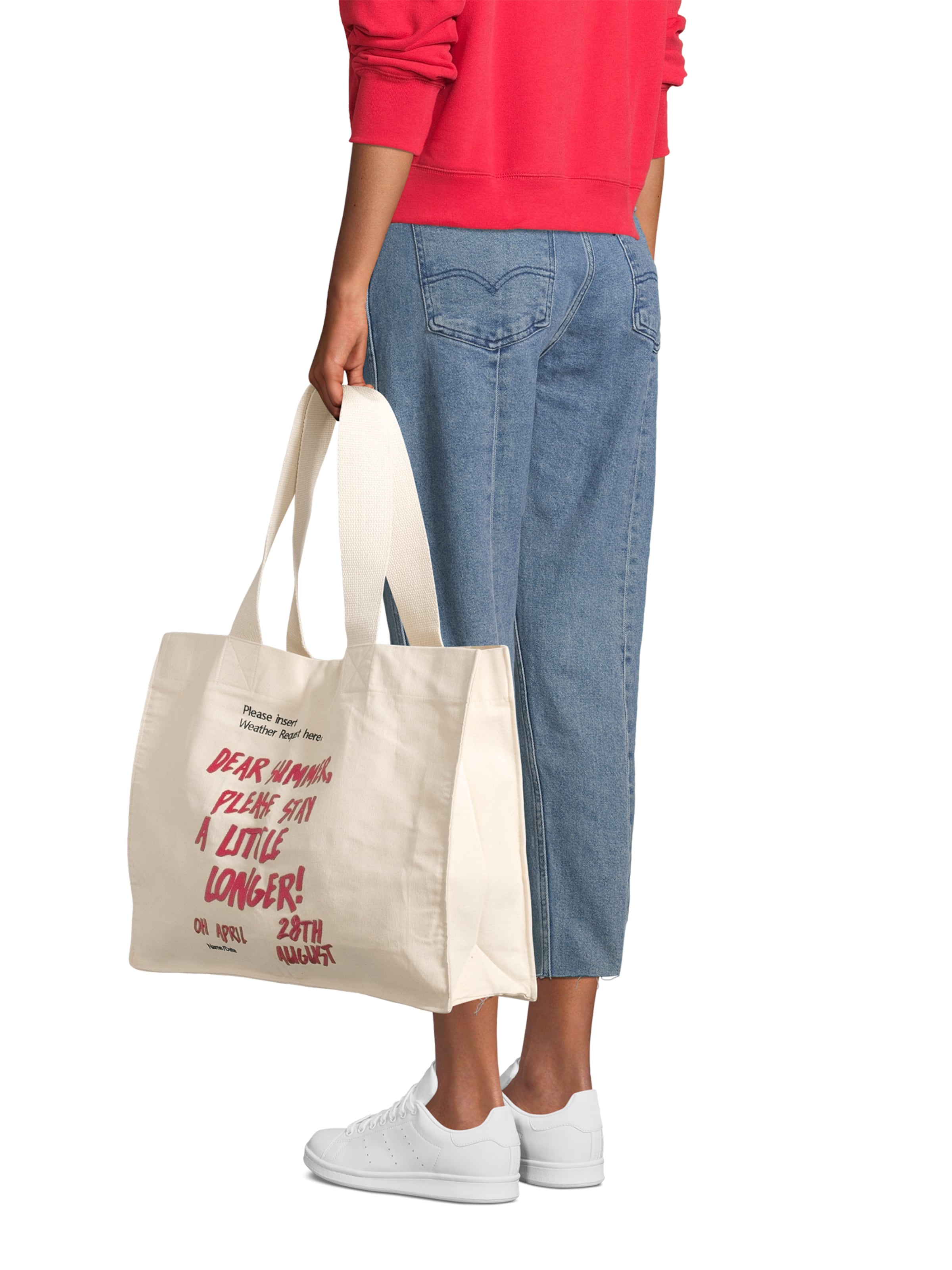 Cabas 'Dear Summer' OH APRIL en blanc