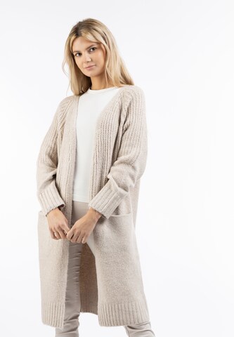 usha WHITE LABEL Knit cardigan in Beige: front