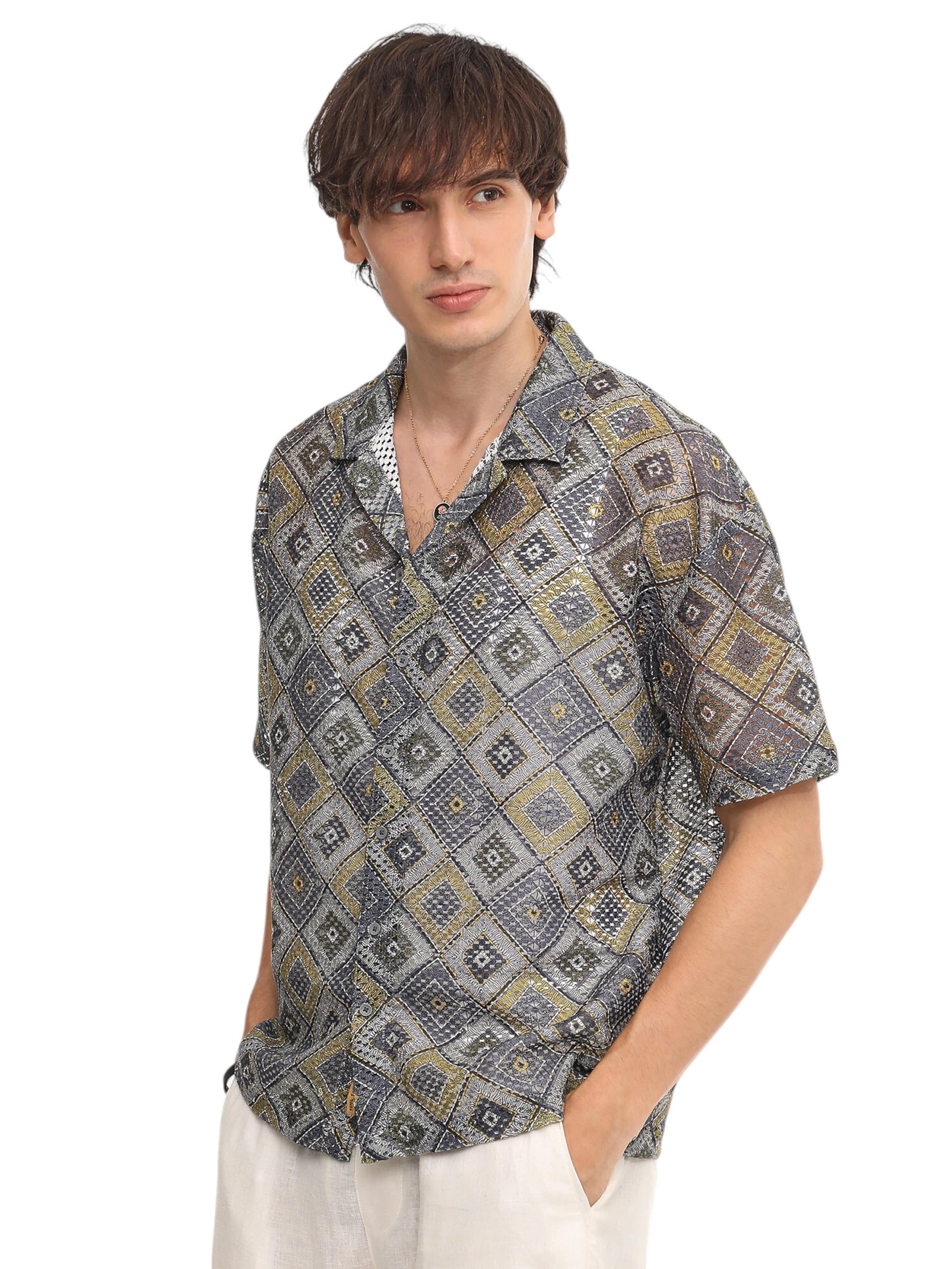 Campus Sutra Regular Fit Hemd 'Zilla' in Mischfarben