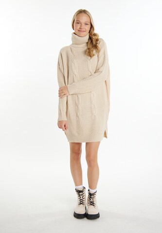 MYMO Gebreide jurk 'Biany' in Beige