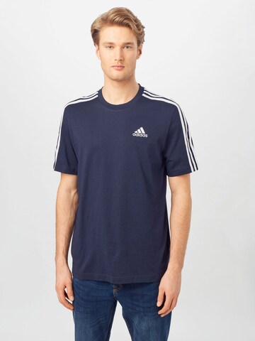 ADIDAS SPORTSWEAR Performance Shirt 'Essentials 3-Stripes' in Blue: front