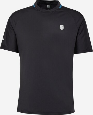 T-Shirt fonctionnel 'HYPERCOURT DOUBLE CREW 2' K-Swiss Performance en noir : devant