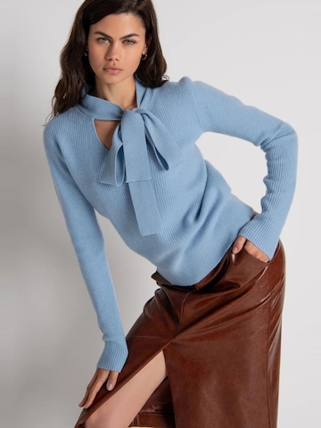 Fracomina Sweater 'Wool sweater with sash' in Blue