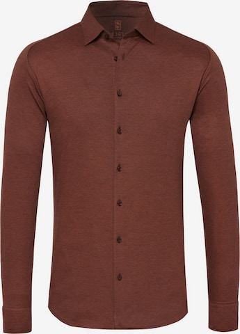 DESOTO Slim fit Overhemd in Bruin: voorkant