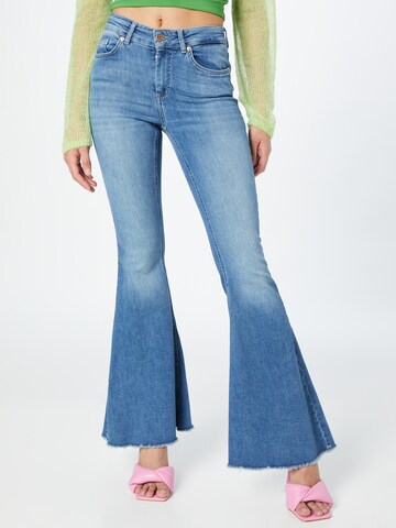 NEON & NYLON Flared Jeans in Blauw: voorkant