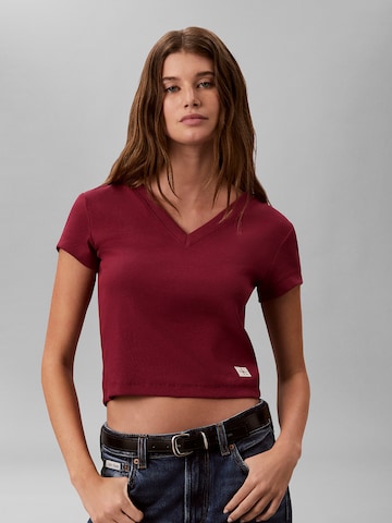 T-shirt Calvin Klein Jeans en rouge : devant