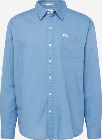 WRANGLER Regular fit Button Up Shirt 'LEAD' in Blue: front