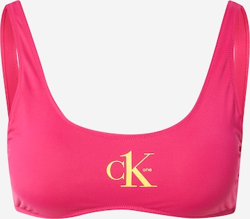 Calvin Klein Swimwear Bralette Bikini Top in Pink: front