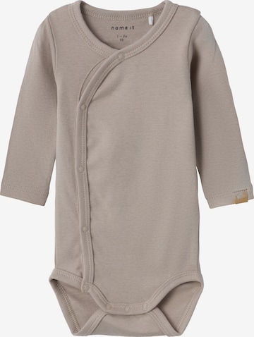 NAME IT - Pijama entero/body 'OHONEY' en beige: frente