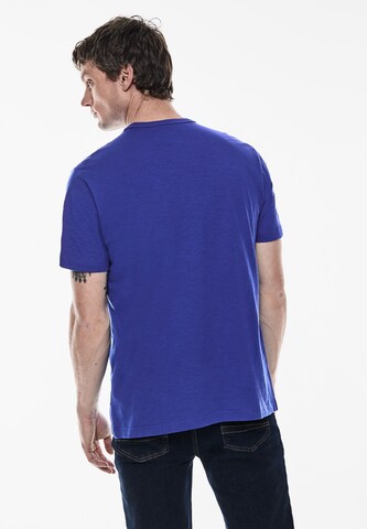 Street One MEN Shirt 'Slub' in Blau