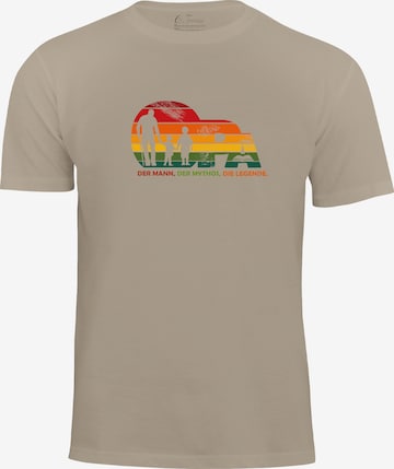 Cotton Prime Shirt 'Opa Legende der Enkel' in Beige: voorkant