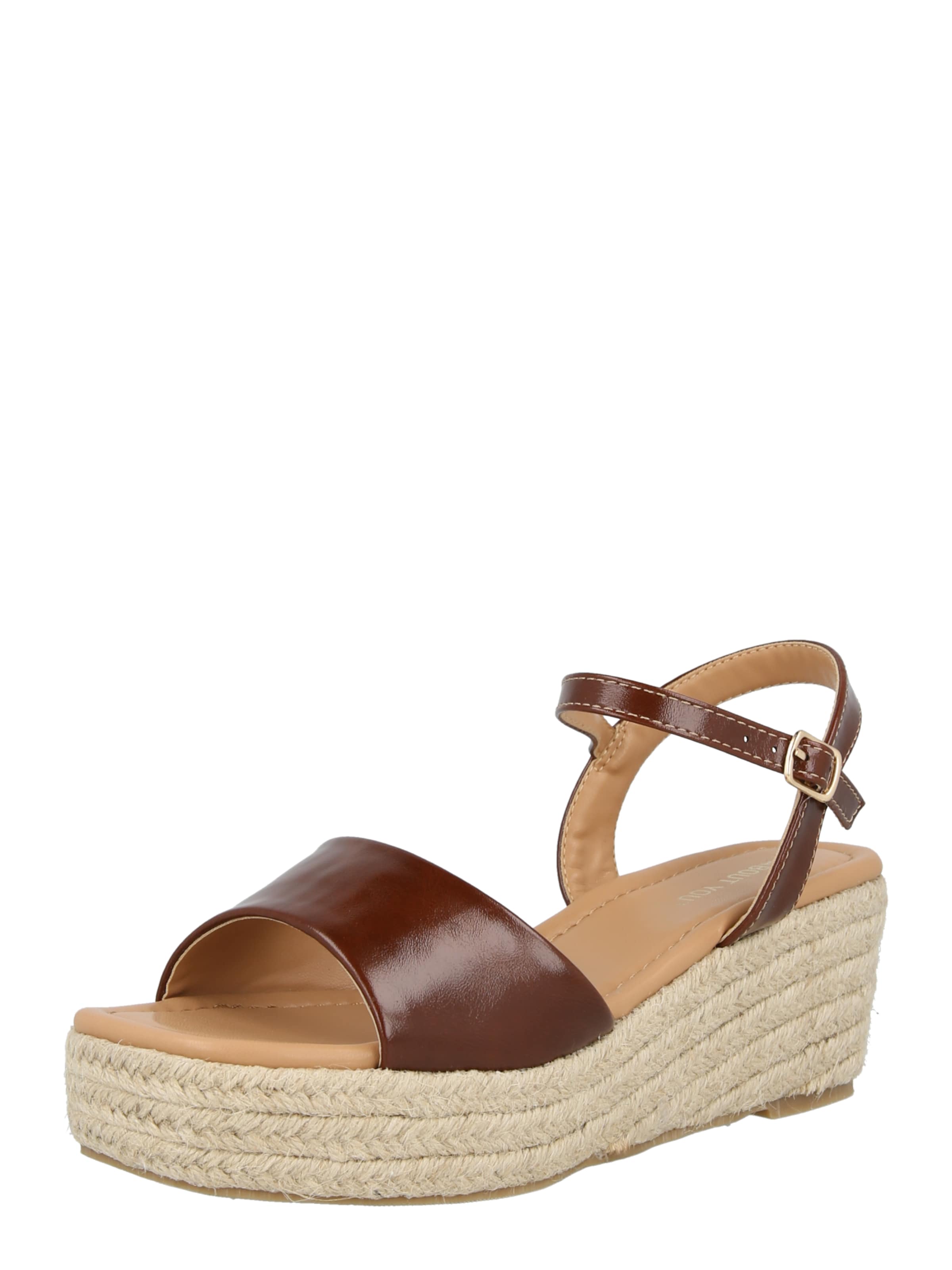 ABOUT YOU Strap sandal 'Fenja' in Brown: front