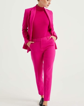 WE Fashion Slimfit Pressveckad byxa i rosa