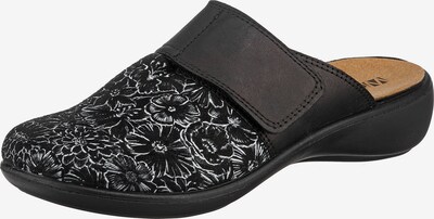 Westland Hausschuh 'Korsika' in schwarz / weiß, Produktansicht