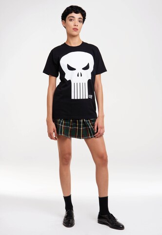 LOGOSHIRT Shirt 'Marvel Comics - Punisher' in Zwart