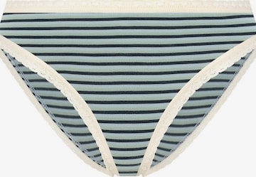 Albero Natur Slip 'Damen Bio Baumwoll Slip mit Spitze' in Blau: Vorderseite