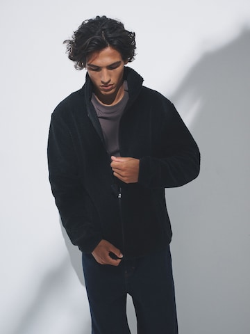 The Set Fleece jas in Zwart