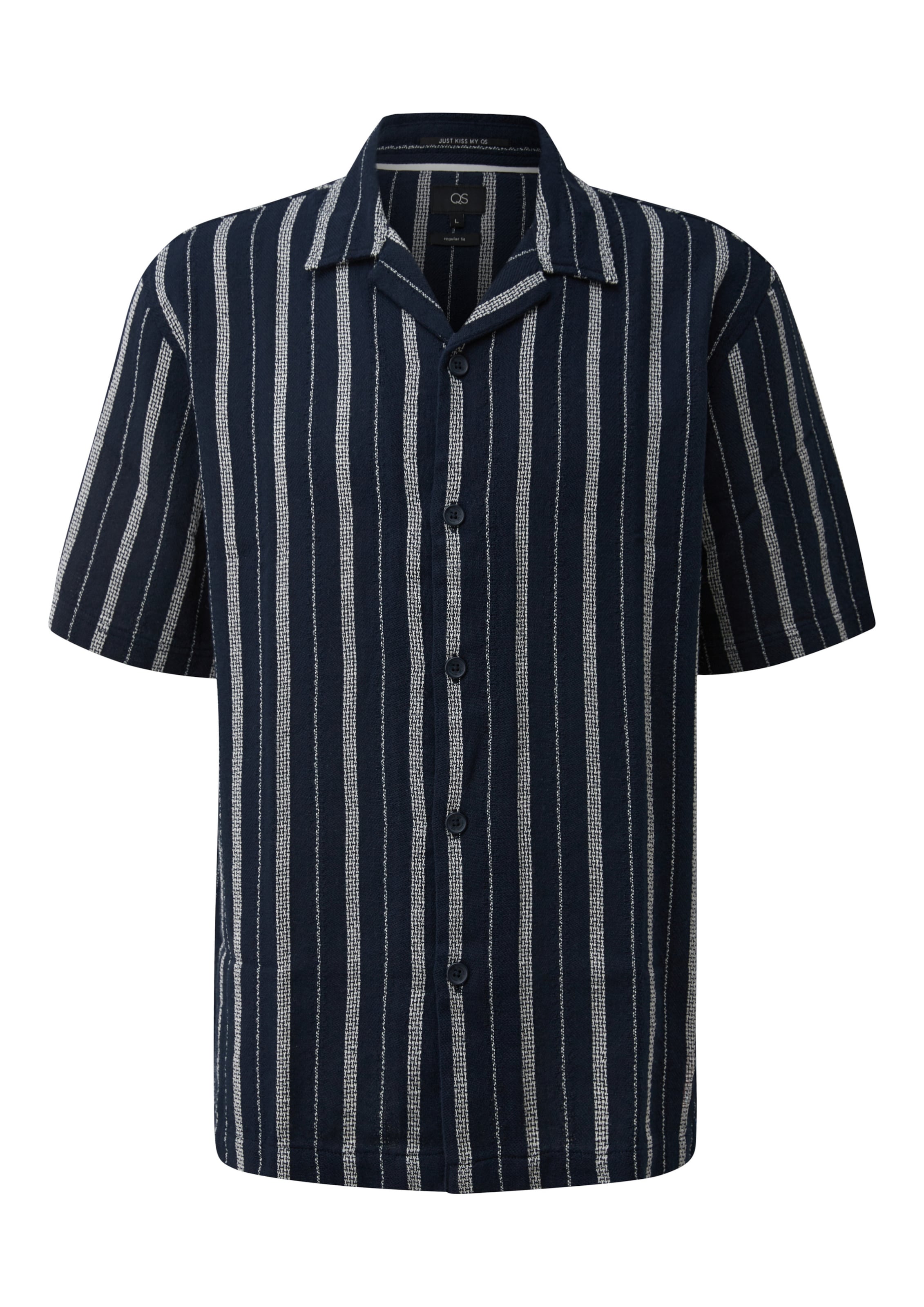 QS Comfort fit Button Up Shirt in Blue: front