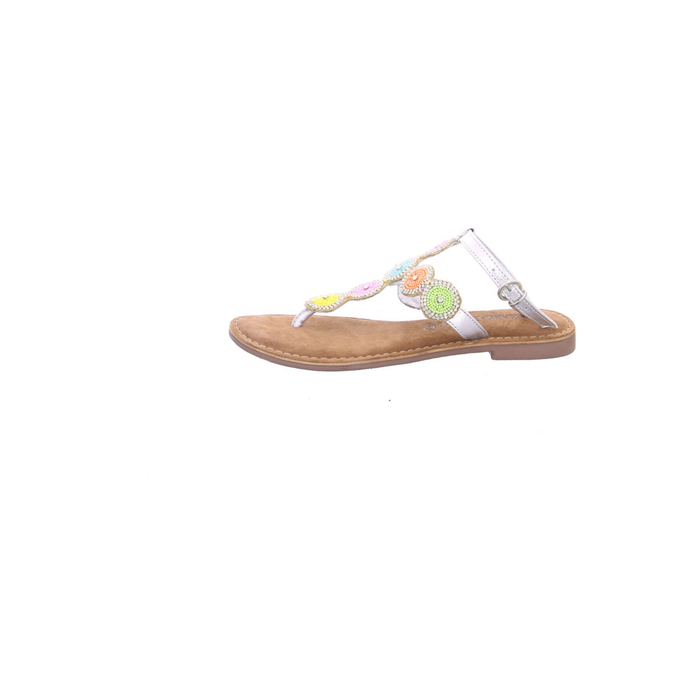 LAZAMANI T-Bar Sandals in Silver