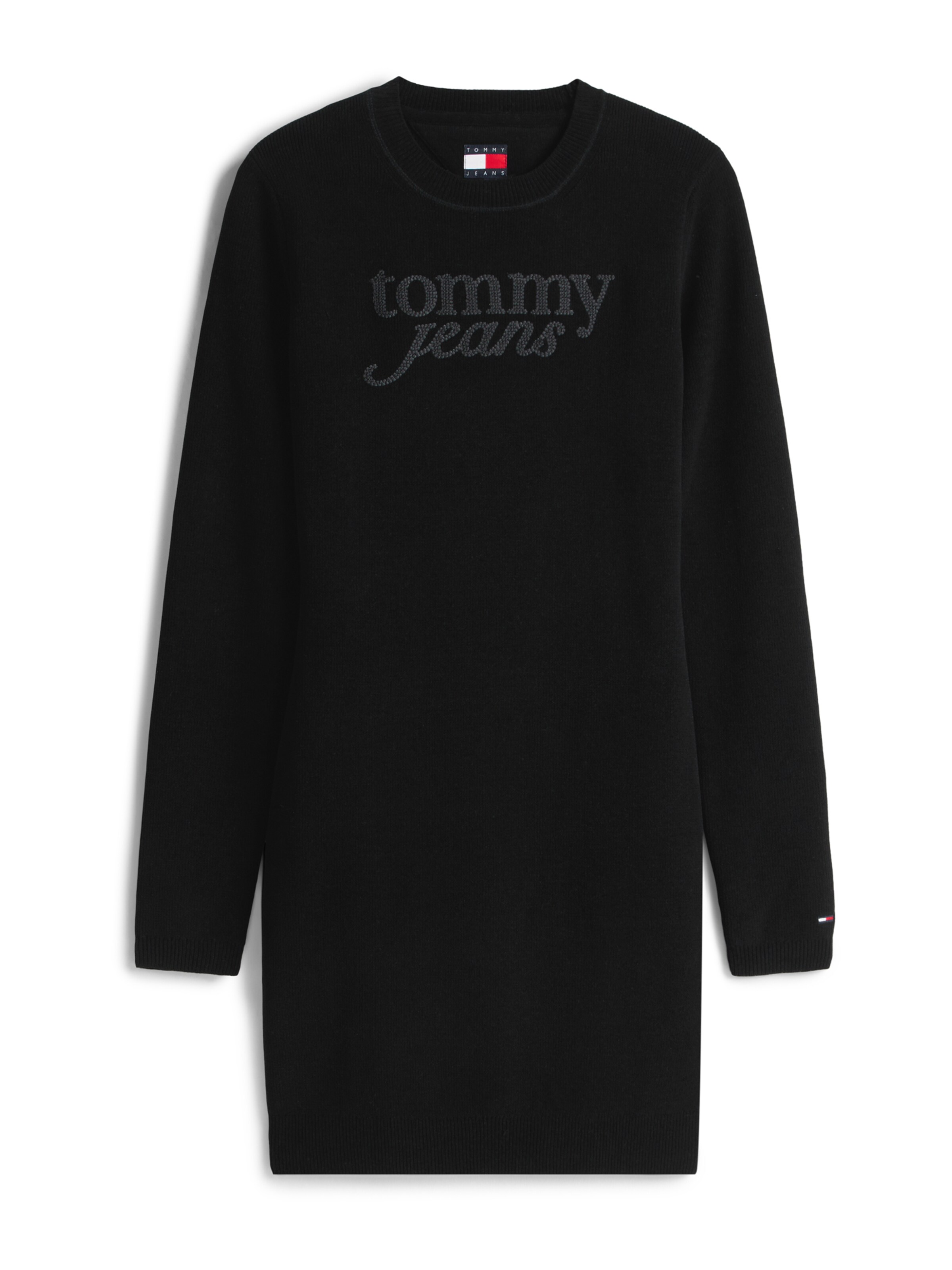 Tommy Jeans Πλεκτό φόρεμα σε μαύρο: μπροστά
