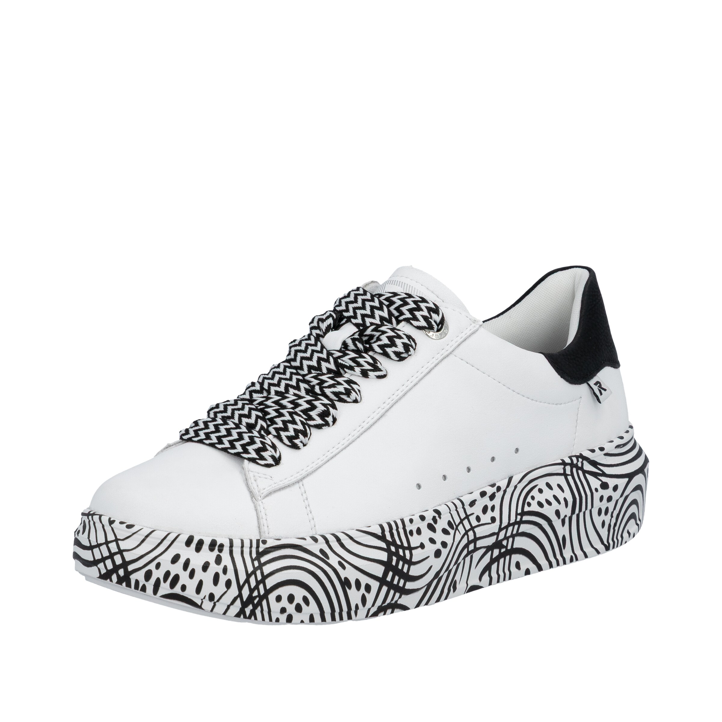 Rieker Sport Sneaker 'W1201' in schwarz / weiß, Produktansicht