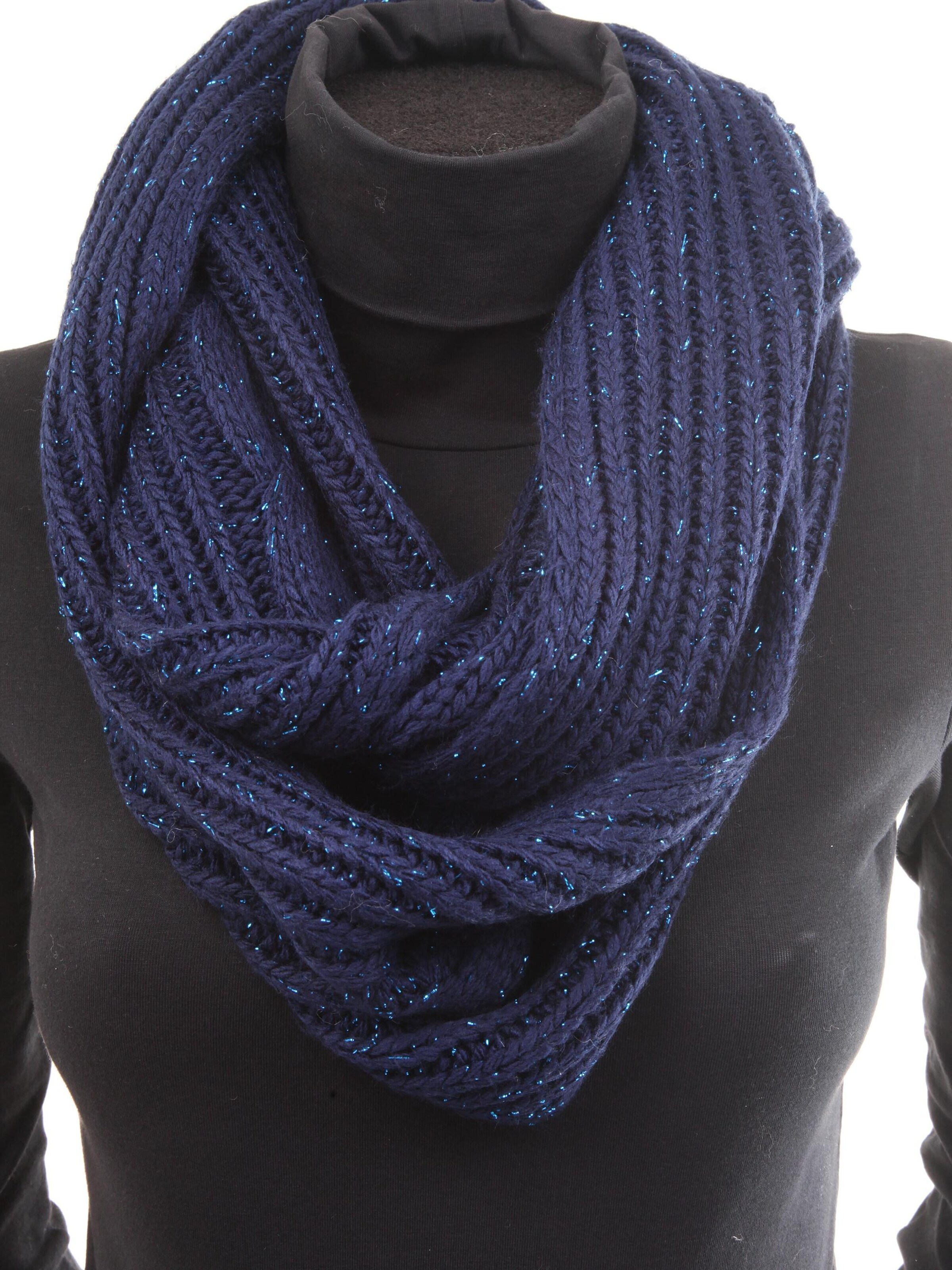 COLLEZIONE ALESSANDRO Tube Scarf 'Softy' in Blue: front