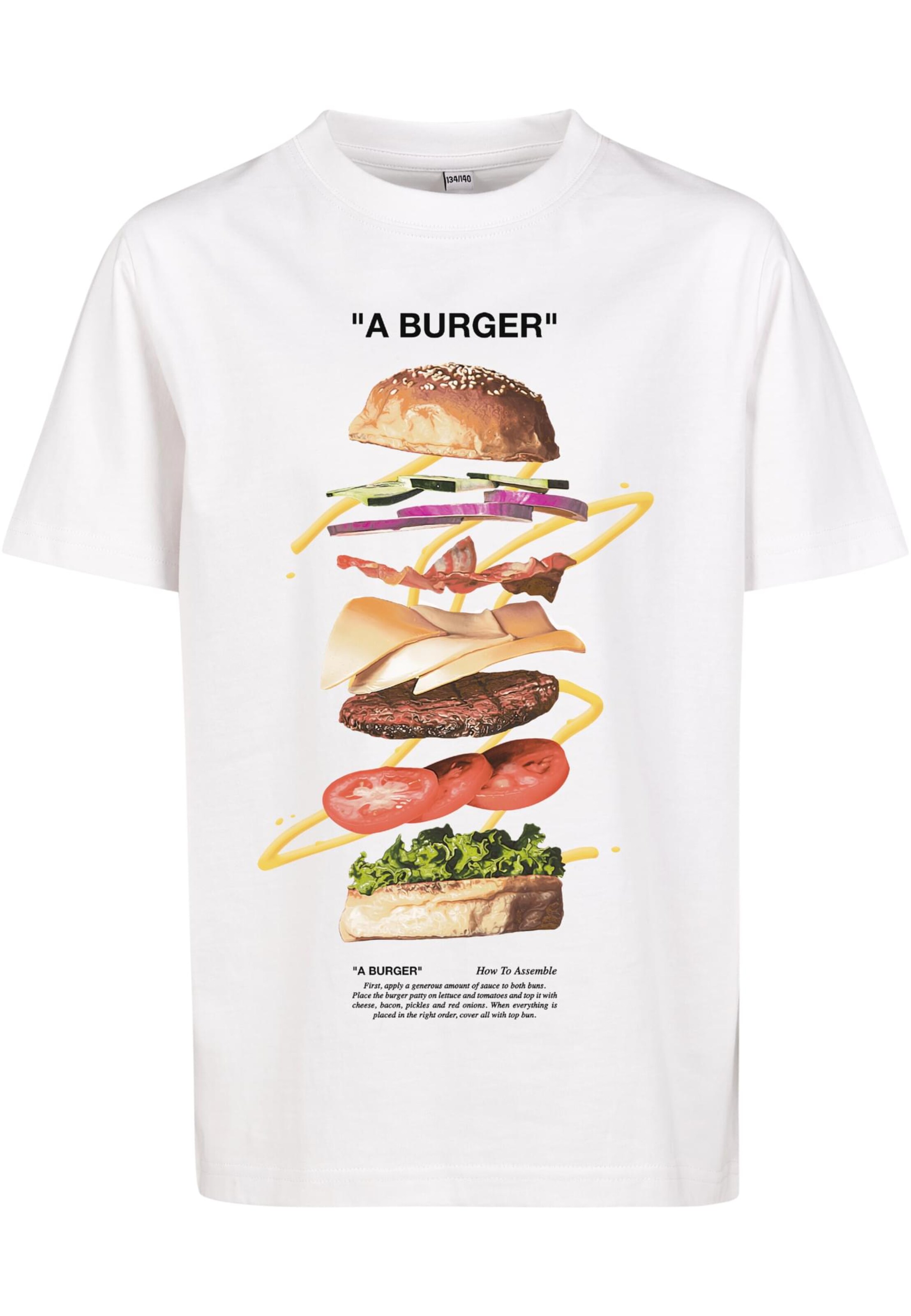 T-Shirt 'A Burger' Mister Tee en blanc : devant
