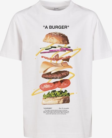 Mister Tee Shirt 'A Burger' in White: front