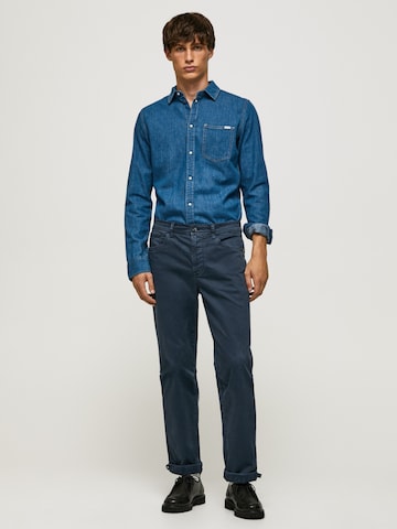 Pepe Jeans Regular fit Button Up Shirt 'Porter' in Blue