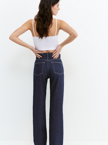 Wide leg Jeans de la Pull&Bear pe albastru